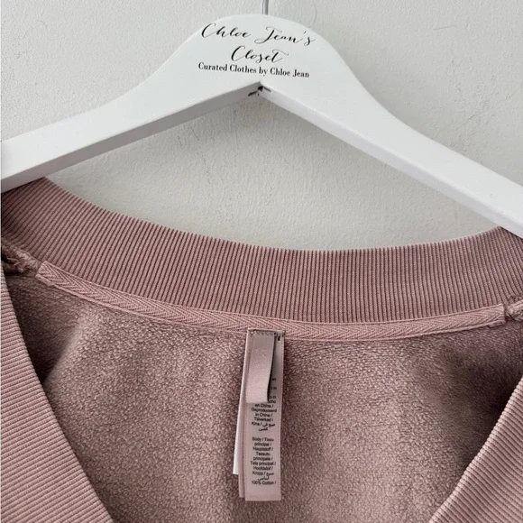 SKIMS Boyfriend Fleece Oversized V-Neck Pullover in Light Fawn L - Picture 5 of 8